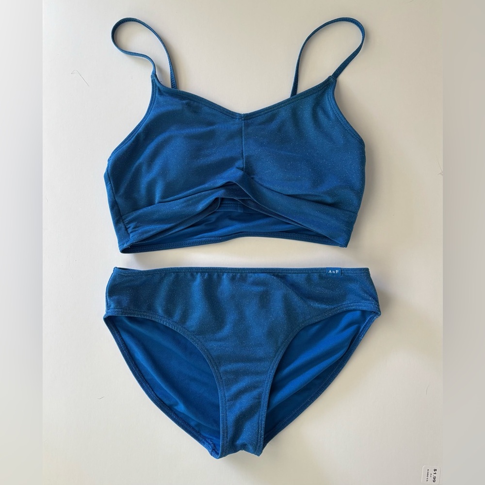 Abercrombie Kids blue two piece swimsuit with lining